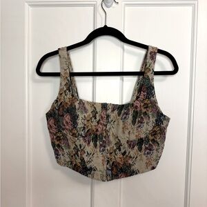 Wild Fable Floral Tapestry Clasped Bustier | Size M